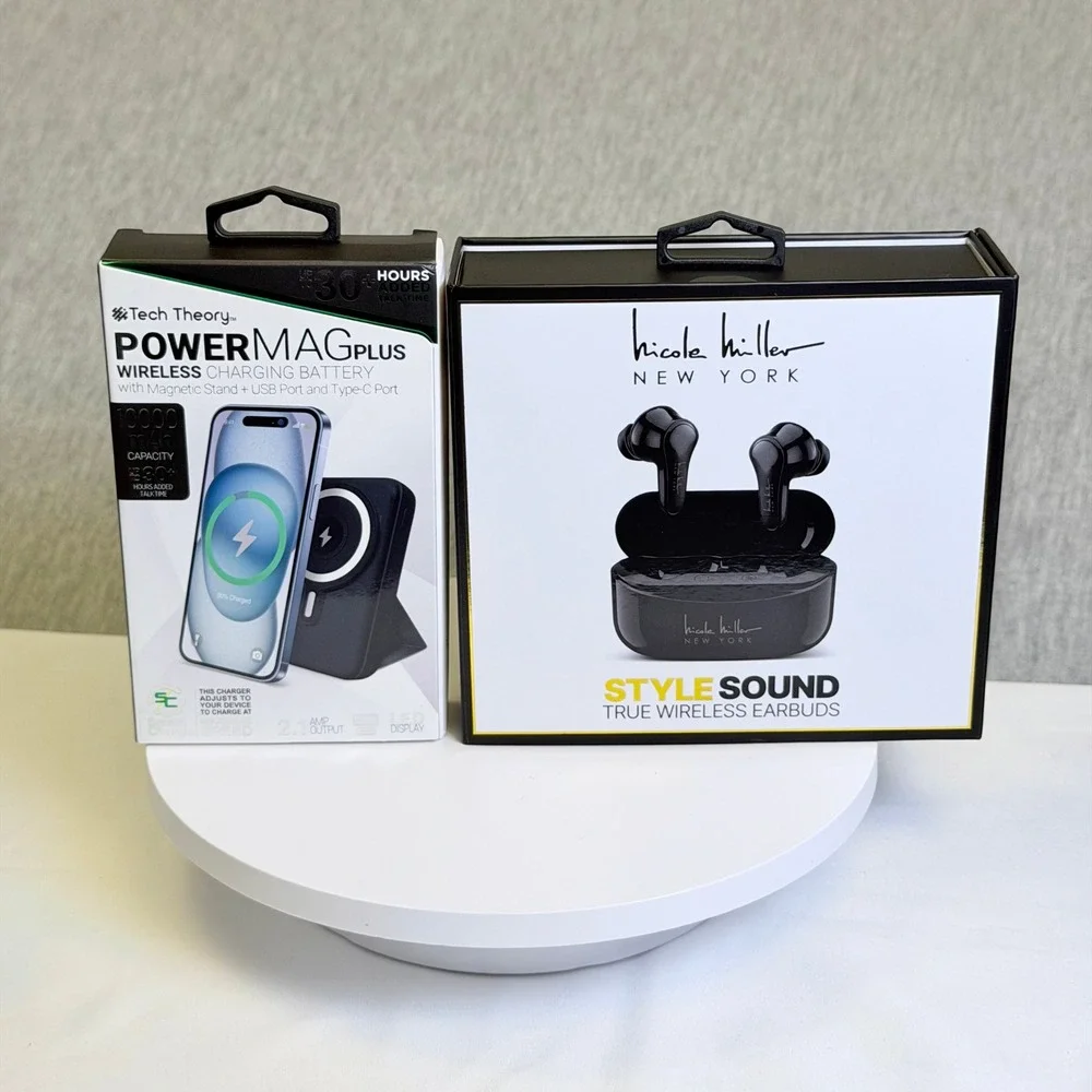 Tech Theory PowerMag Plus 10000mAh & Nicole Miller StyleSound Earbuds Bundle